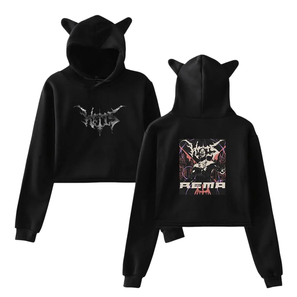 Rema Hoodie showing some iconic images related to this artist